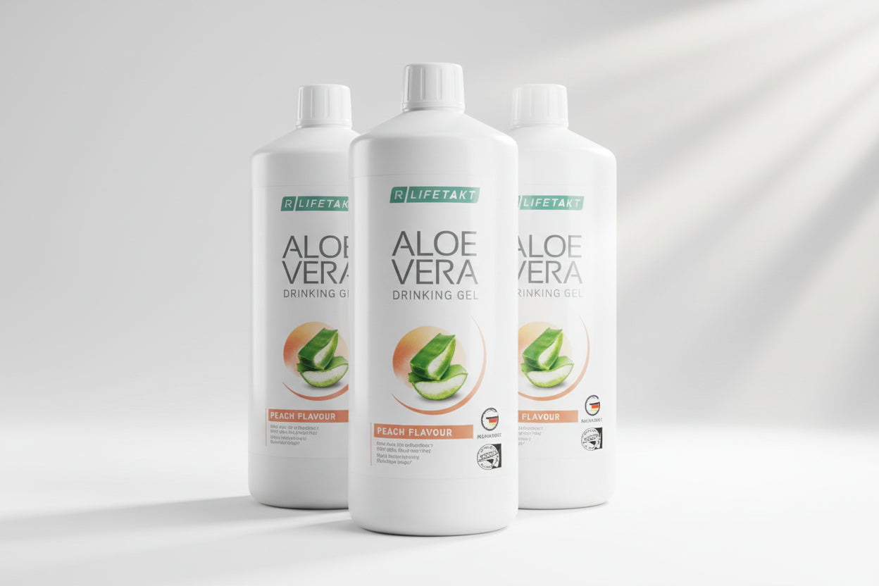 LR Lifetakt Aloe Vera Drinking Gel pêche en pack de 3